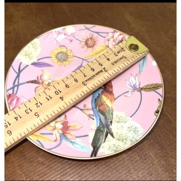 Grace Teaware Floral Bird Porcelain Decorative Plate - Picture 3 of 4